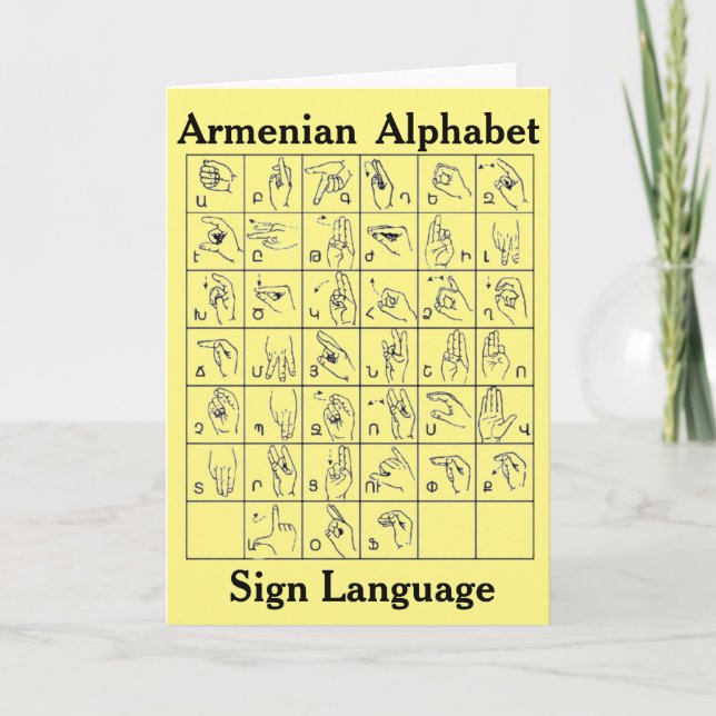 Armeniens alfabete Teckenspråk Greeting Card Kort (Framsida)