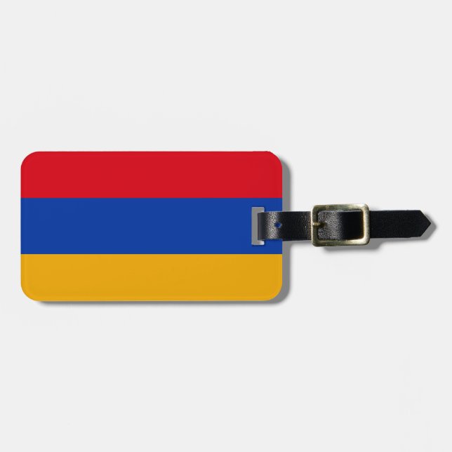 Armeniens patriotiska flagga bagagebricka (Horisontell Framsida)
