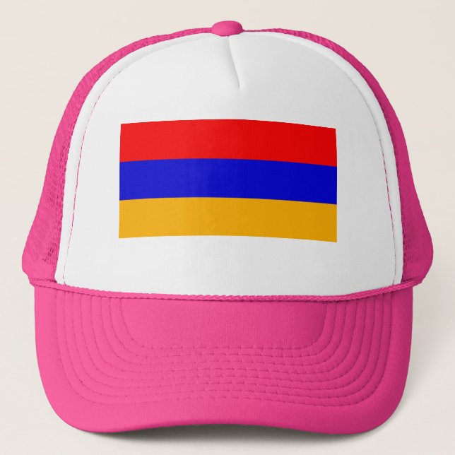 Armeniens rosa Flagga Truckerkeps (Framsida)