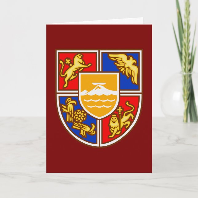 Armeniens statsvapen arv och symboler helgkort (Framsida)