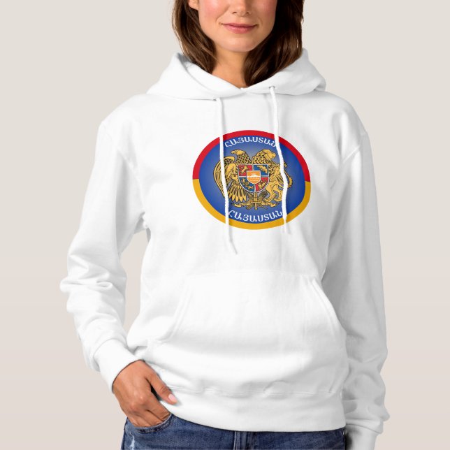 Armeniens statsvapen cirkelform  t shirt (Framsida)