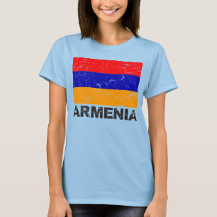 Armeniens Vintage Flagga T Shirt