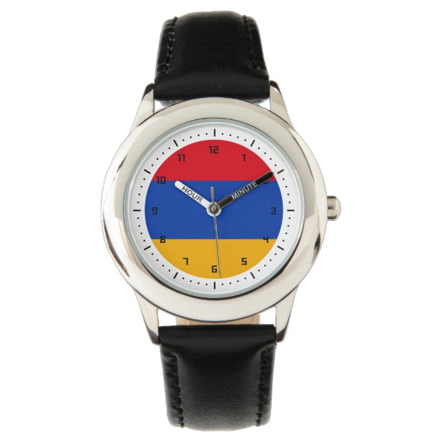 Armenienska flaggklocka armbandsur (Framsida)