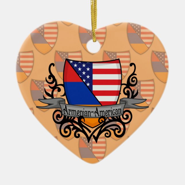 Armenier-Amerikanen skyddar flagga Julgransprydnad Keramik (Framsidan)