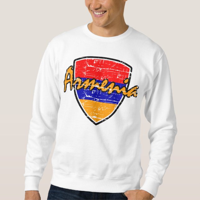 Armenier bedrövad flagga långärmad tröja (Framsida)