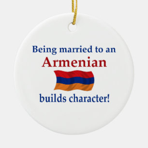 Armenier bygger teckenet julgransprydnad keramik