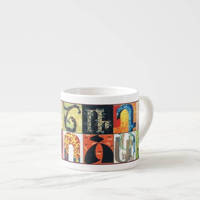 Armenisk alfabetespressokopp espressomugg (Framsida höger)