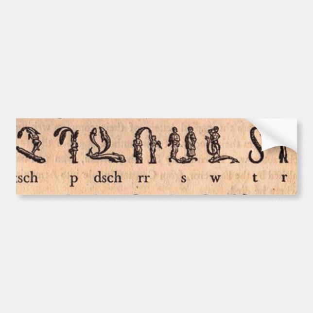 Armenisk alphabet Bumper Sticker Bildekal (Framsidan)