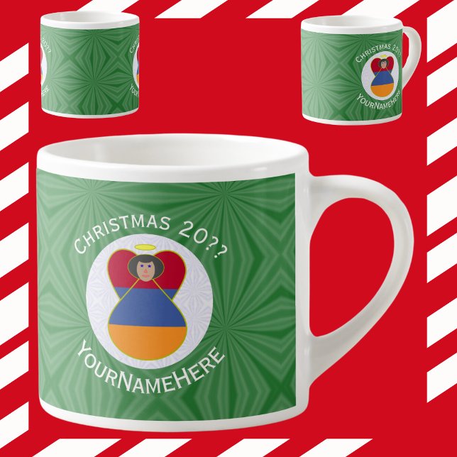 Armenisk ängel julflagga Personlig Espressomugg (Skapare uppladdad)