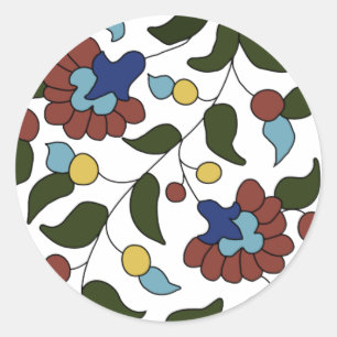 Armenisk blommönster runt klistermärke