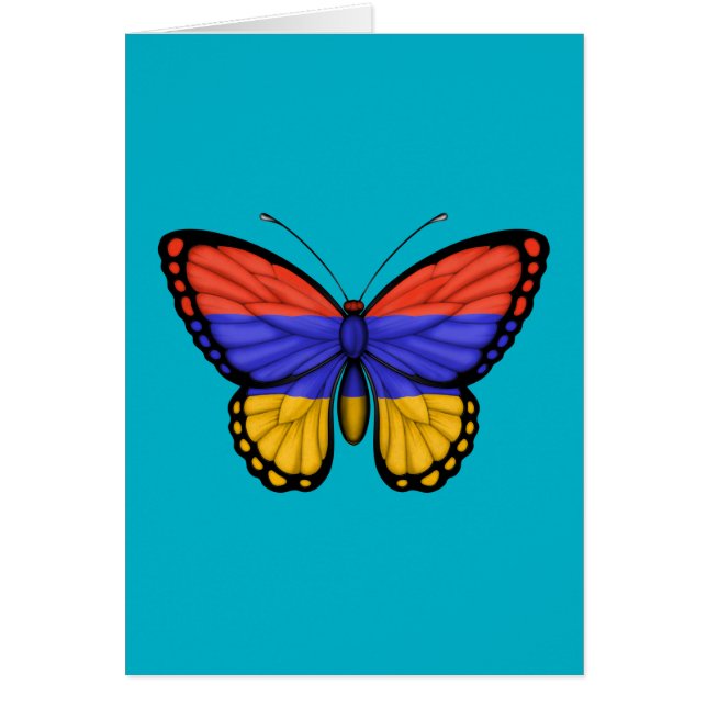 Armenisk fjärilsflagga hälsningskort (Framsidan)