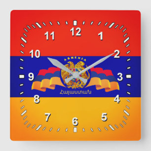 Armenisk Flagga ( Հ ա յ կ ա կ ա budfinauktioner au Fyrkantig Klocka