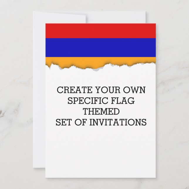 Armenisk flagga inbjudningar (Framsida)