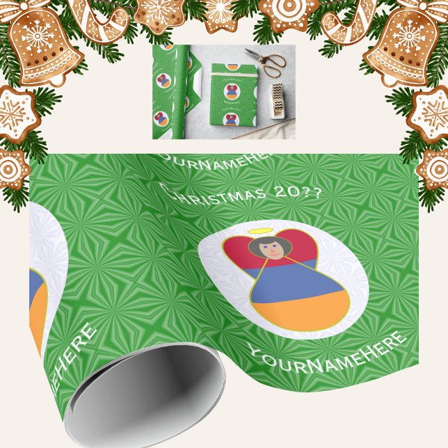 Armenisk flagga julängel Personlig Presentpapper (Skapare uppladdad)