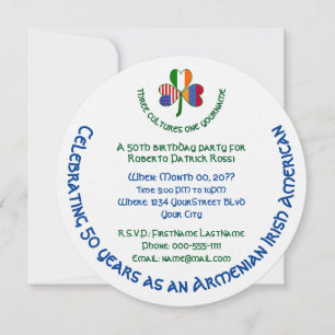 Armenisk irländsk amerikansk flagg Shamrock födels Inbjudningar