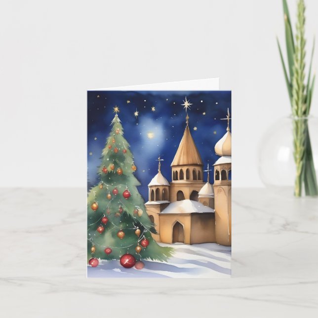 Armenisk jul C - 6 januari - Akvarell Helgkort (Framsida)