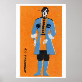 Armenisk man - tändsticksasktryck - estetisk väggk poster
