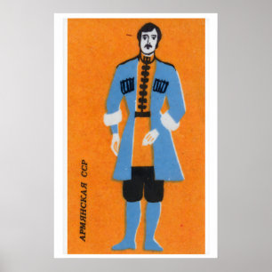 Armenisk man - tändsticksasktryck - estetisk väggk poster