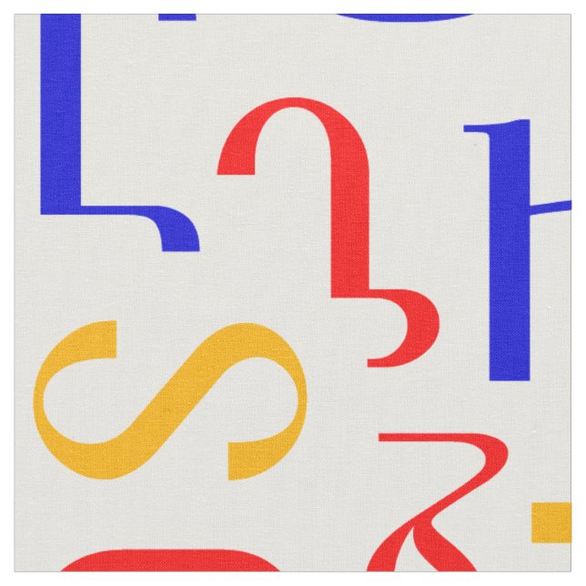 Armeniska alfabet tyg (Närbild)