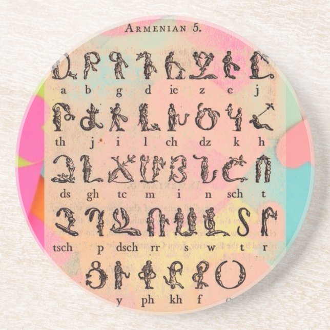 Armeniska alfabet Underlägg Sandsten (Framsidan)
