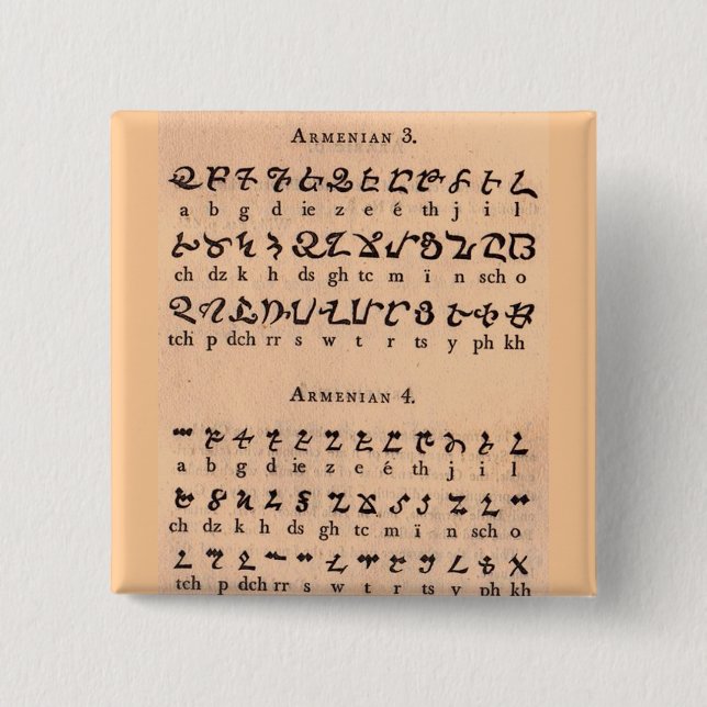 Armeniska Alphabet Knapp (Framsida)