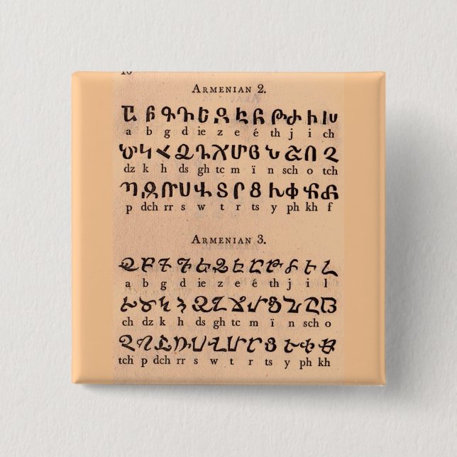 Armeniska Alphabet Knapp (Framsida)