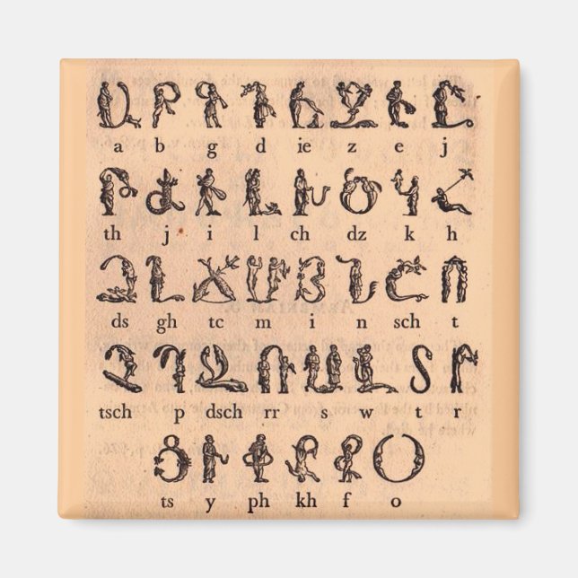 Armeniska Alphabet Magnet (Framsidan)