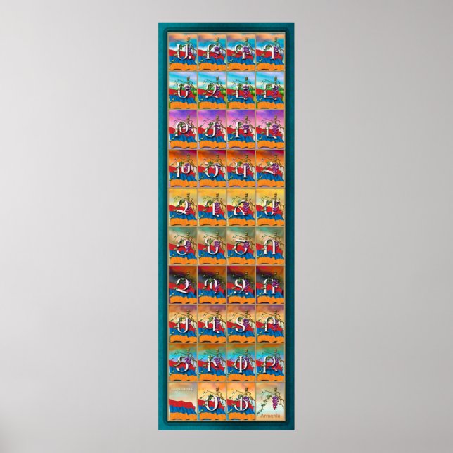 Armeniska Alphabet Seasons Poster (Framsidan)