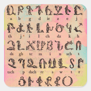 Armeniska Alphabet Sticker Fyrkantigt Klistermärke