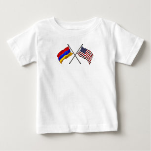 Armeniska amerikanska Flaggor T-Shirt