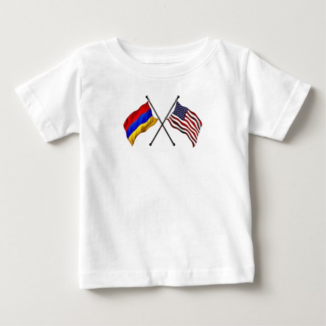 Armeniska amerikanska Flaggor T-Shirt (Framsida)