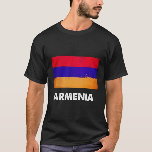 Armeniska Armeniska Flagga T Shirt (Framsida)