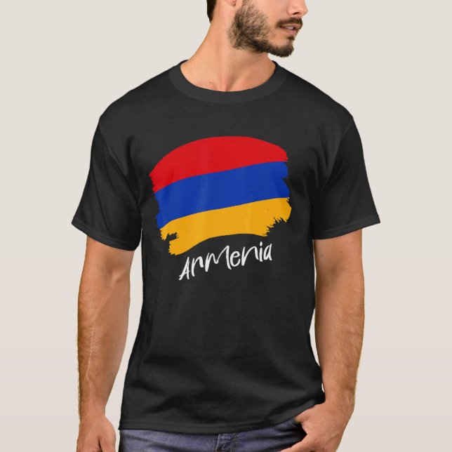 Armeniska Flagga Armenien T Shirt (Framsida)