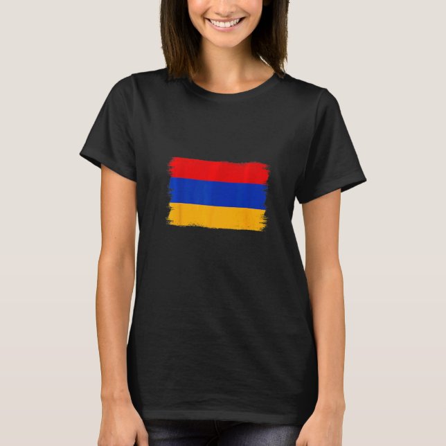 Armeniska Flagga Armenien T Shirt (Framsida)
