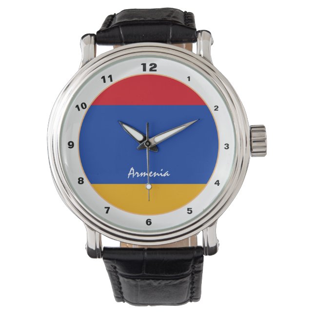 Armeniska Flagga & Armenien trendig mode /design Armbandsur (Framsida)