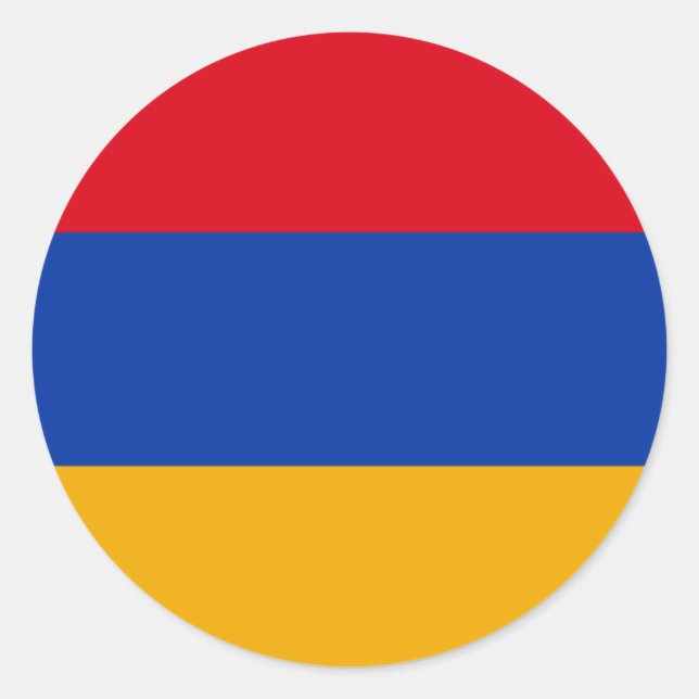 Armeniska Flagga, Flagga Armenien Runt Klistermärke (Framsida)