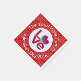 Armeniska Flagga Heart Red Kärlek Pappersservett