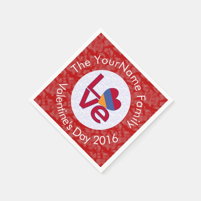 Armeniska Flagga Heart Red Kärlek Pappersservett (Hörn)