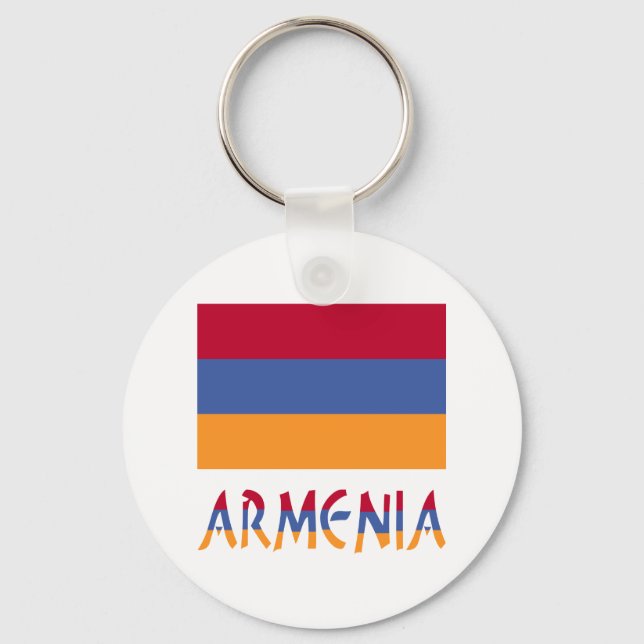Armeniska Flagga och Armenien i Flagga Färg Nyckelring (Framsida)