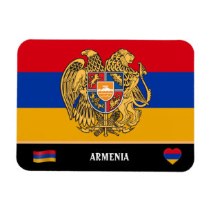 Armeniska Flagga och Armenien, land / Armenien Magnet