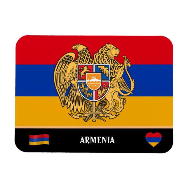 Armeniska Flagga och Armenien, land / Armenien Magnet (Horisontell)