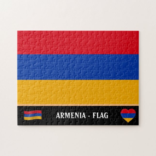 Armeniska Flagga och armeniska land / Armenien Pussel (Horisontell)