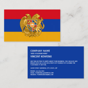 Armeniska Flagga och Jackande av Arm, Flagga Armen Visitkort
