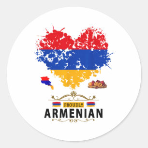 Armeniska Flagga Outfit Idea För barn Republiken A Runt Klistermärke