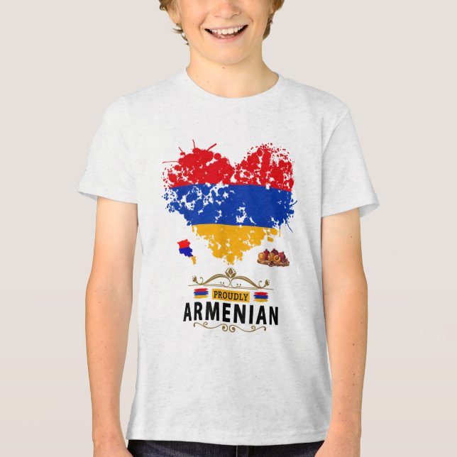 Armeniska Flagga Outfit Idea För barn Republiken A T Shirt (Framsida)