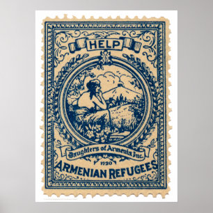 Armeniska flyktingar 1920 Julförsegling Poster