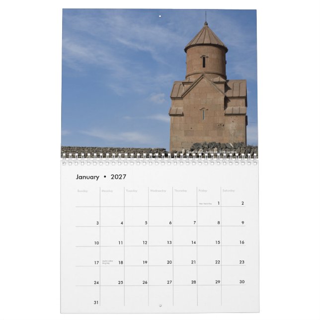 ARMENISKA KYRKOR KALENDER (Jan 2027)