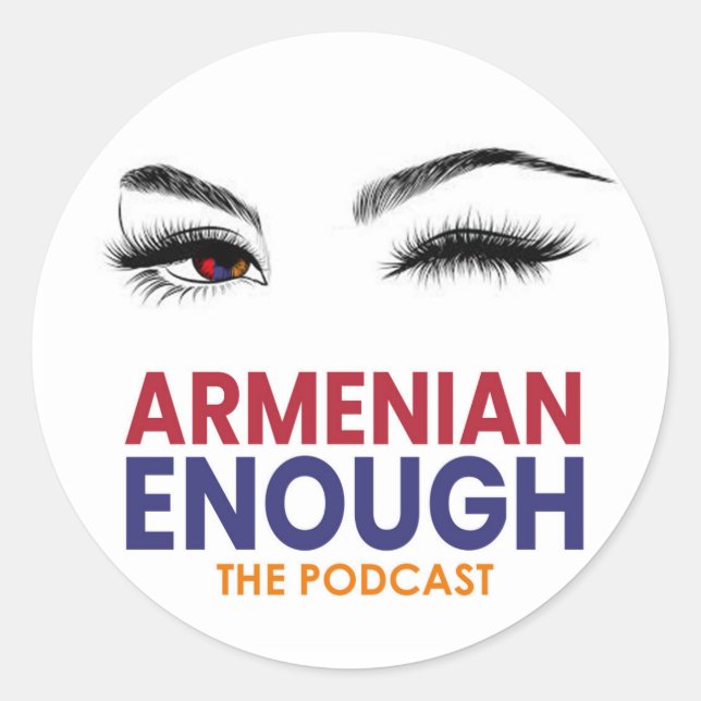 Armeniska nog Stickers Runt Klistermärke (Framsida)