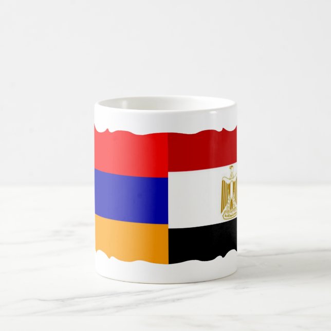Armeniska och Egypten Flagga Kaffe Mugg (Center)