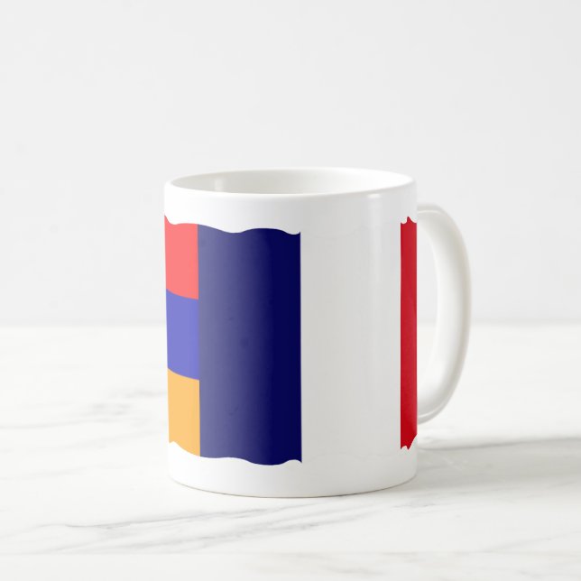 Armeniska och Frankrike Flagga-kaffe Mugg (Framsida höger)